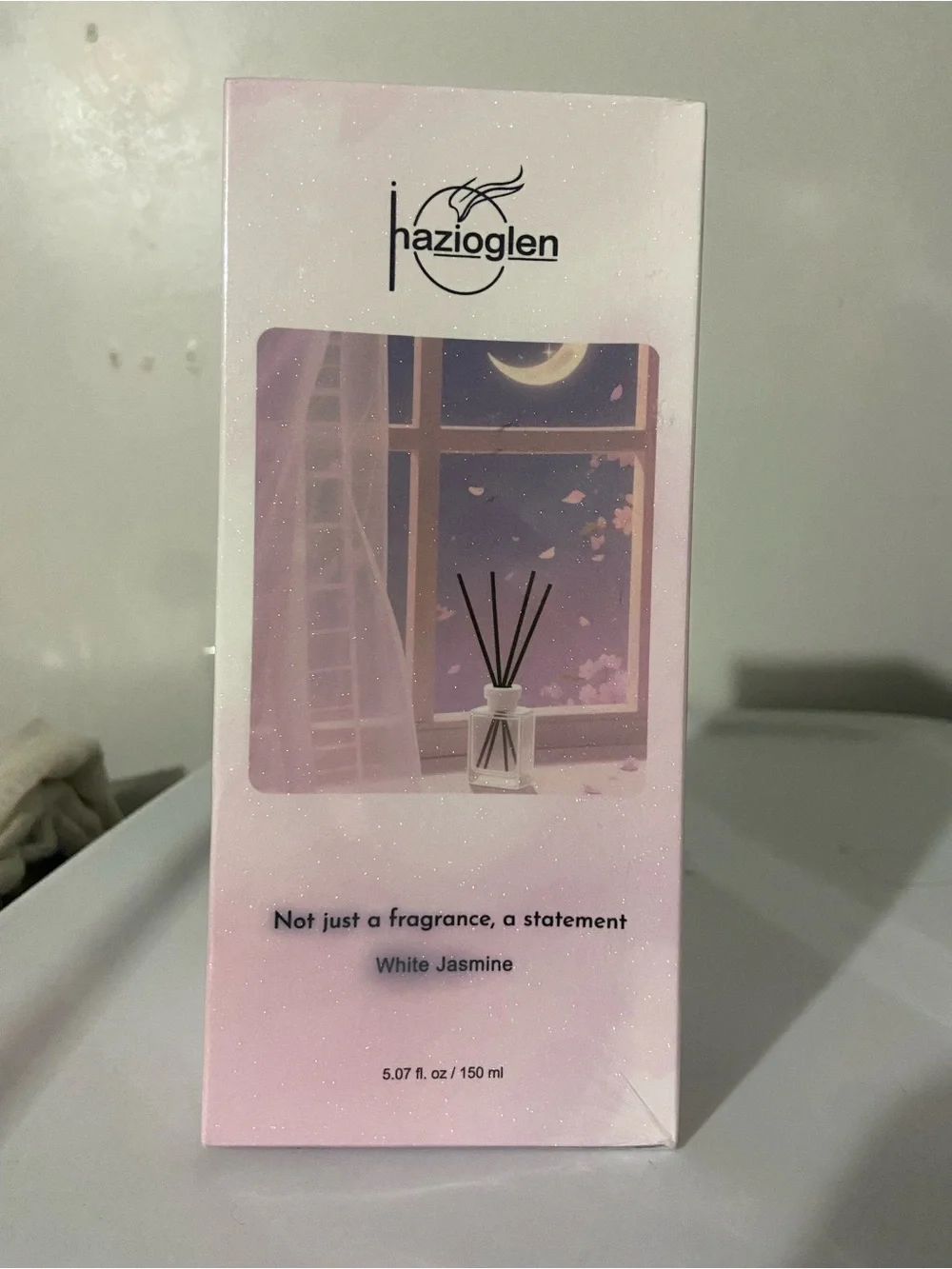 Hazioglen Reed Diffuser Set, White Jasmine Scented Home Fragrance Air Freshen150